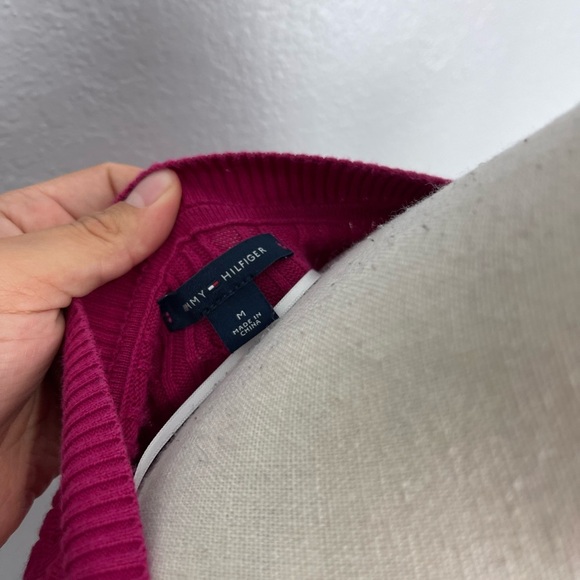 Express Bright Fuchsia Cable Knit Sweater Shirt - Picture 4 of 6